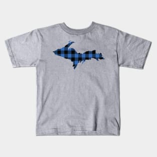 Upper Peninsula of Michigan Blue Flannel State Kids T-Shirt